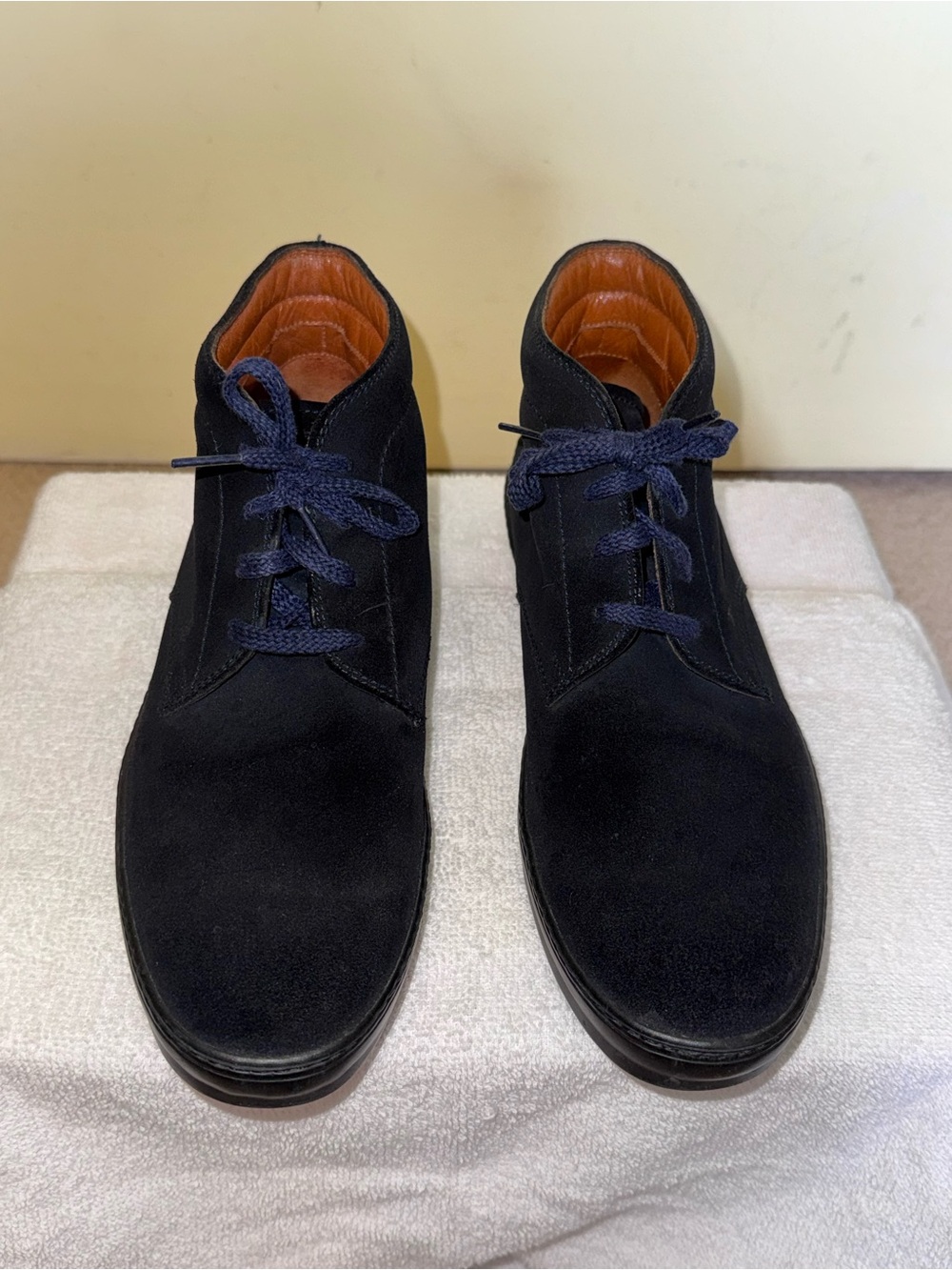 Tod's Women’s Navy Suede Low Boots with Tan Leather Interior